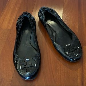 Black patent leather Tory Burch flats